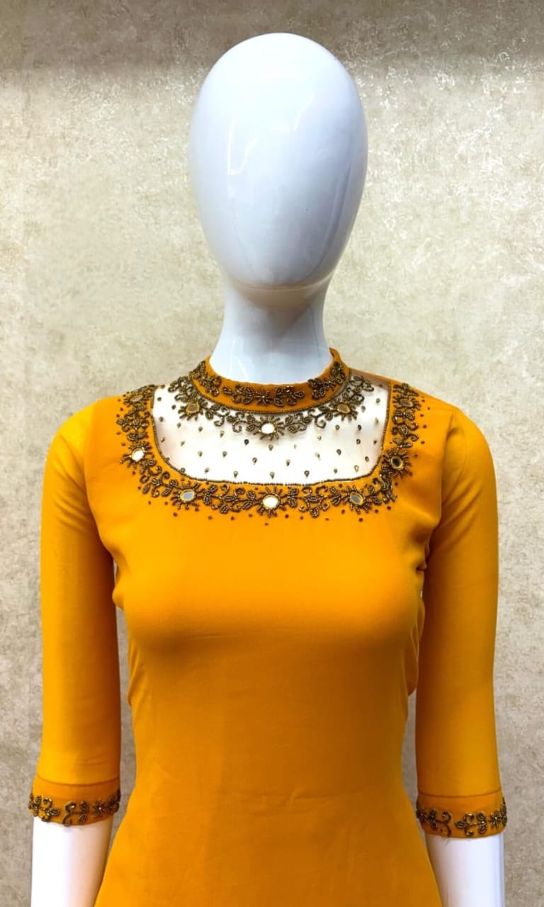 Heavy Mirror work/Jewel Neck Kurti