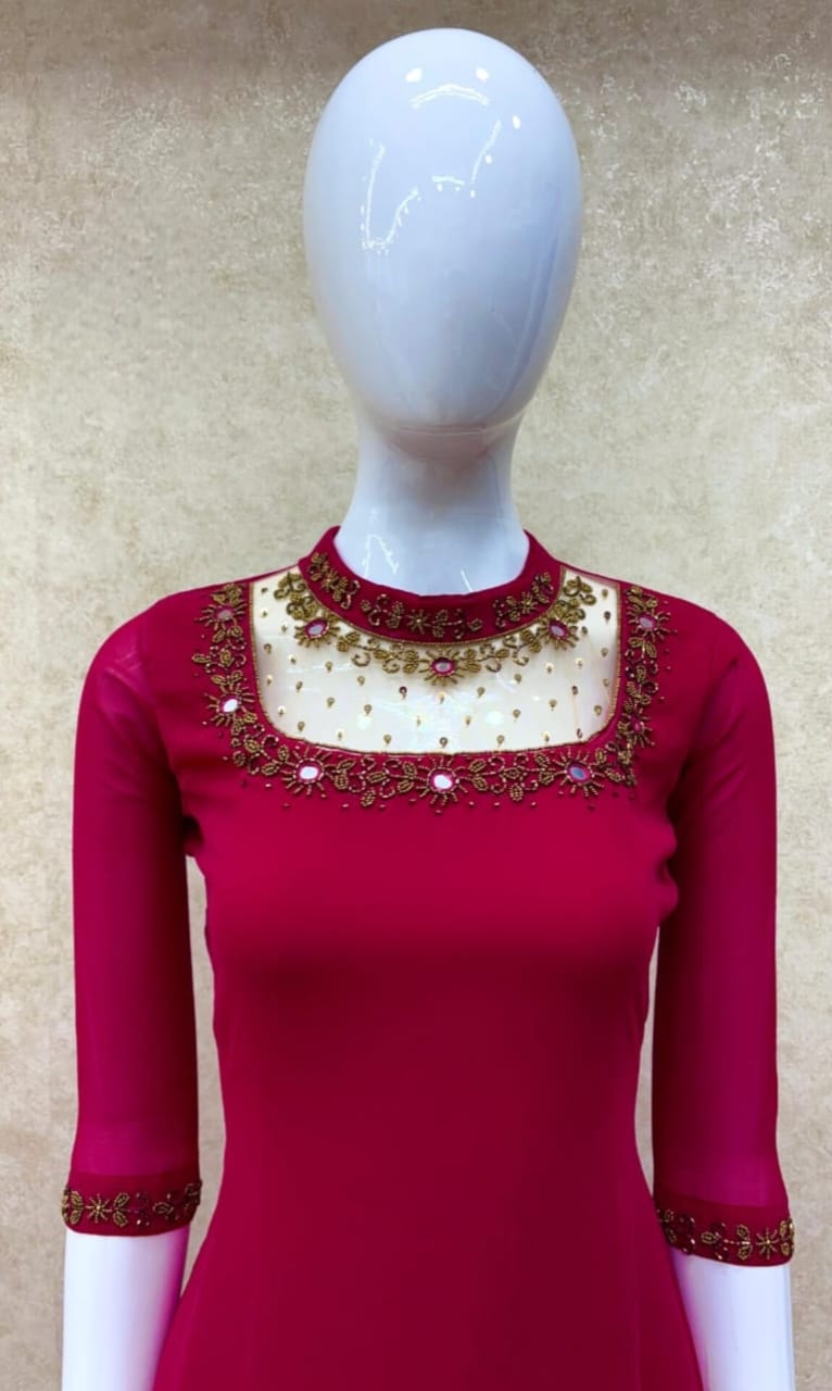 Heavy Mirror work/Jewel Neck Kurti