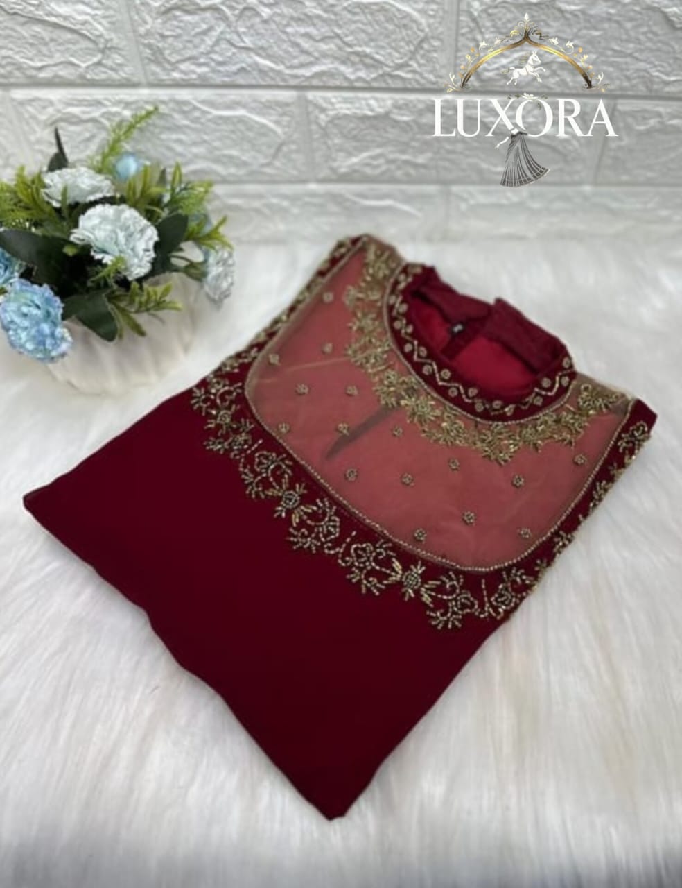 Vichitra Sil Fur with Fabric Stitched With Crepe Linings